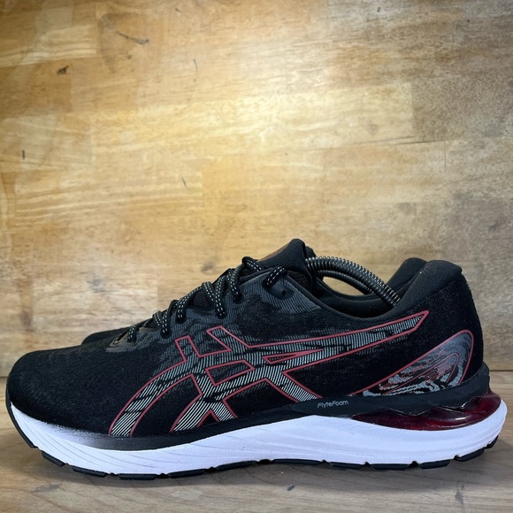 Asics Gel Cumulus 23 Mens Size 13 Running Shoes Sneakers Black Red 1011B012 - Picture 4 of 11